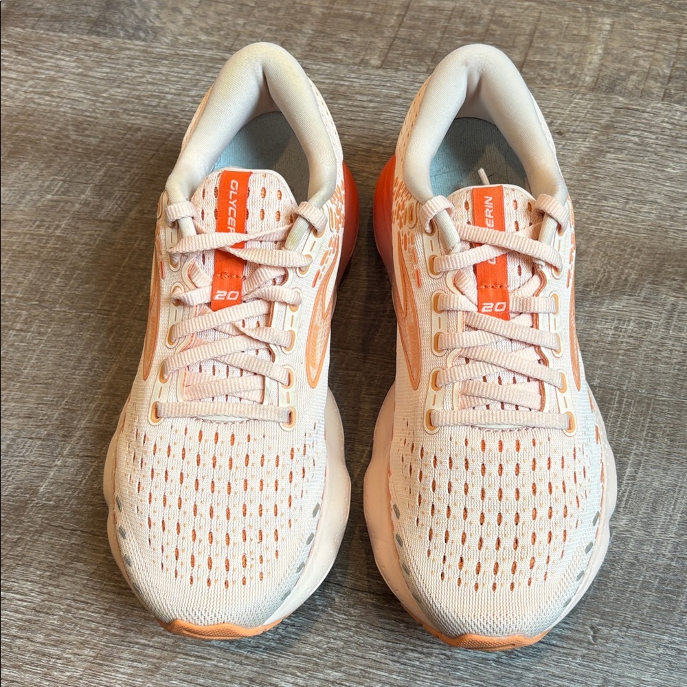 Brooks Glycerin 20 Running Shoes Women's 7 Peach/Tangerine/Orange - Picture 2 of 10